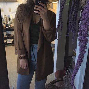 Vintage 90s OverSized Khaki Tan Blazer Size 10